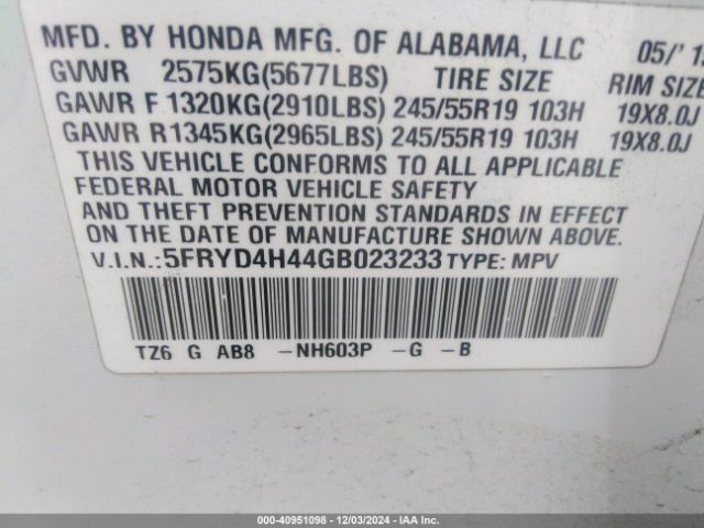 Photo 8 VIN: 5FRYD4H44GB023233 - ACURA MDX 