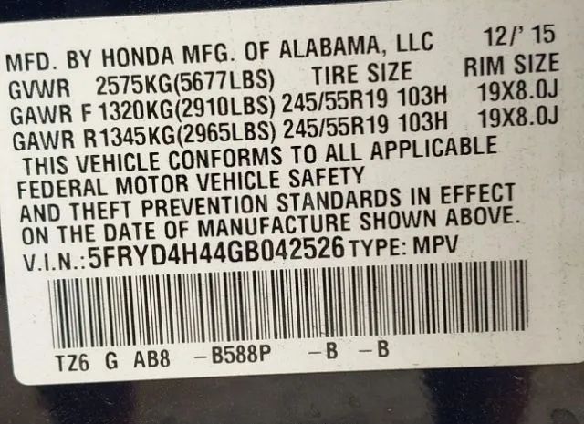 Photo 8 VIN: 5FRYD4H44GB042526 - ACURA MDX 