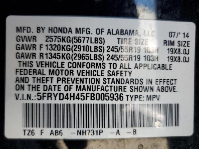 Photo 12 VIN: 5FRYD4H45FB005936 - ACURA MDX TECHNO 