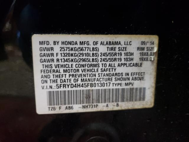 Photo 9 VIN: 5FRYD4H45FB013017 - ACURA MDX TECHNO 