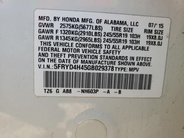 Photo 9 VIN: 5FRYD4H45GB029378 - ACURA MDX TECHNO 