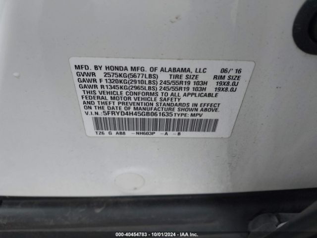 Photo 8 VIN: 5FRYD4H45GB061635 - ACURA MDX 