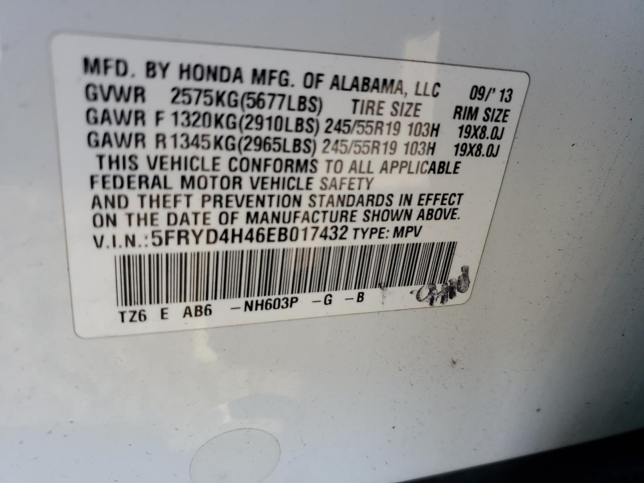 Photo 12 VIN: 5FRYD4H46EB017432 - ACURA MDX 