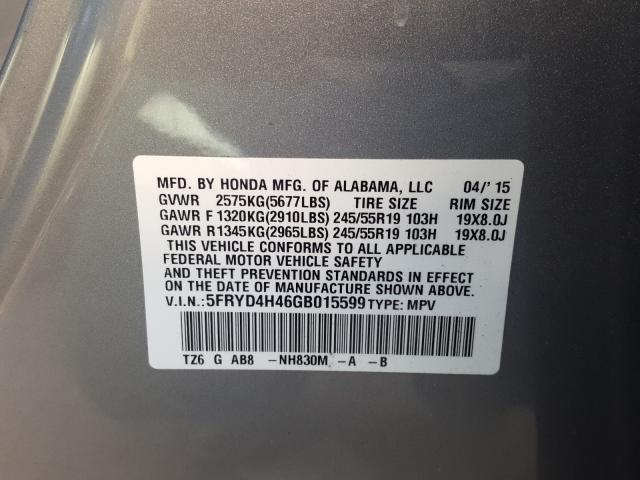 Photo 9 VIN: 5FRYD4H46GB015599 - ACURA MDX TECHNO 