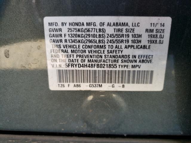 Photo 9 VIN: 5FRYD4H48FB021855 - ACURA MDX TECHNO 