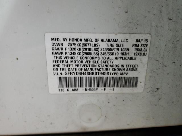 Photo 12 VIN: 5FRYD4H48GB019458 - ACURA MDX TECHNO 