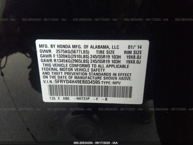 Photo 8 VIN: 5FRYD4H49EB034595 - ACURA MDX 