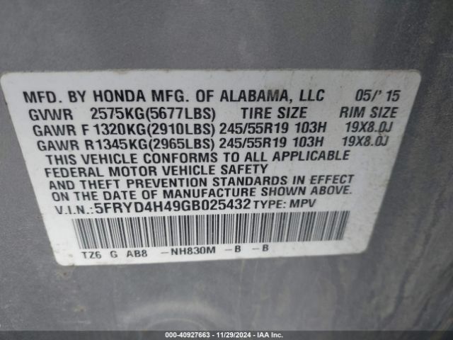 Photo 8 VIN: 5FRYD4H49GB025432 - ACURA MDX 