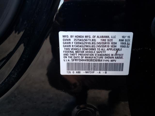 Photo 9 VIN: 5FRYD4H49GB036964 - ACURA MDX TECHNO 