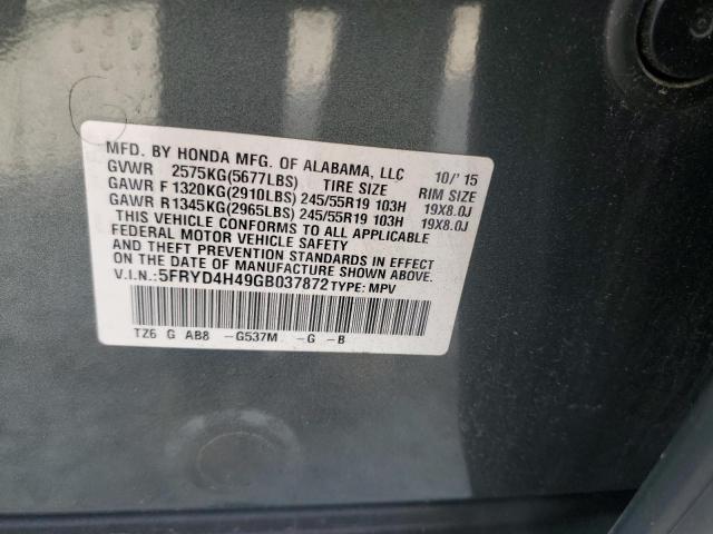 Photo 12 VIN: 5FRYD4H49GB037872 - ACURA MDX 