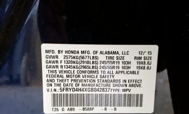 Photo 9 VIN: 5FRYD4H4XGB042837 - ACURA MDX 