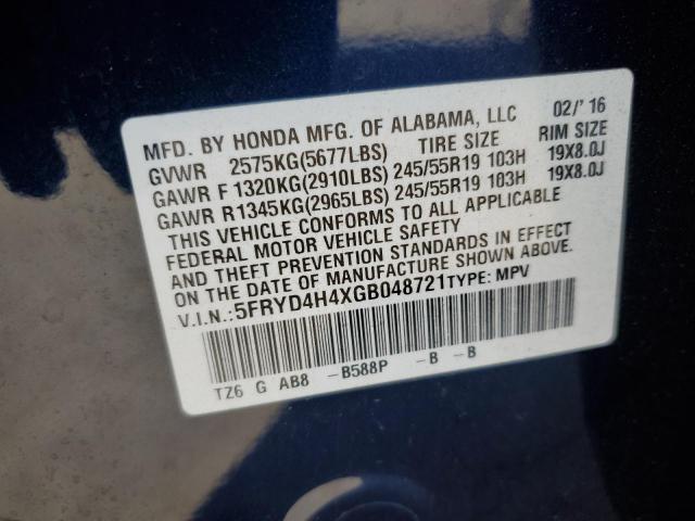 Photo 11 VIN: 5FRYD4H4XGB048721 - ACURA MDX TECHNO 