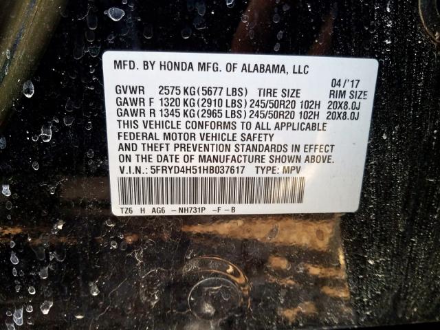 Photo 9 VIN: 5FRYD4H51HB037617 - ACURA MDX TECHNO 