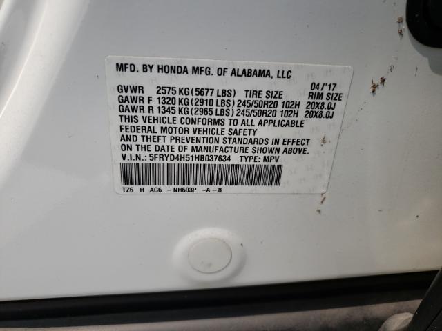 Photo 9 VIN: 5FRYD4H51HB037634 - ACURA MDX TECHNO 