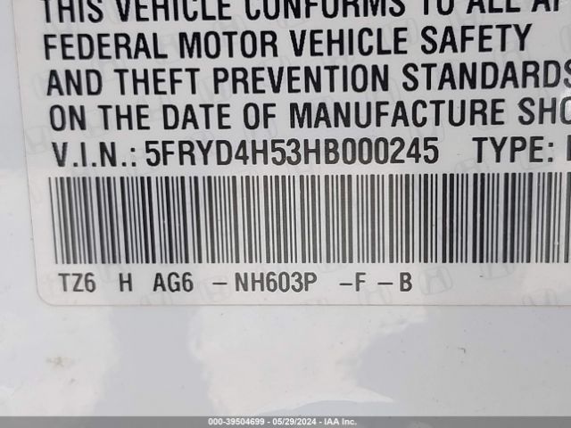 Photo 8 VIN: 5FRYD4H53HB000245 - ACURA MDX 