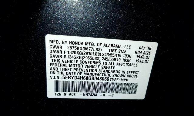 Photo 9 VIN: 5FRYD4H68GB048069 - ACURA MDX 