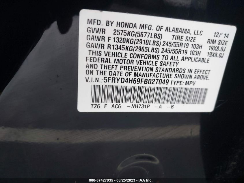 Photo 8 VIN: 5FRYD4H69FB027049 - ACURA MDX 