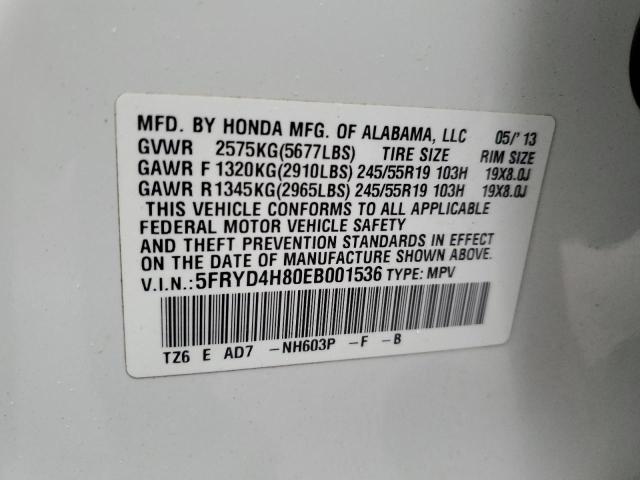 Photo 12 VIN: 5FRYD4H80EB001536 - ACURA MDX 