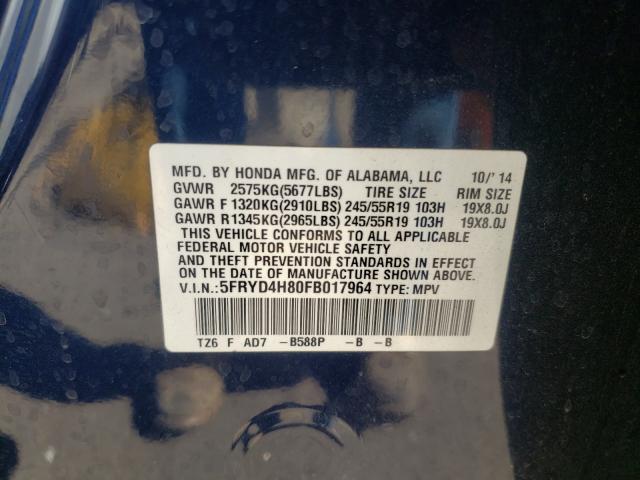 Photo 9 VIN: 5FRYD4H80FB017964 - ACURA MDX 