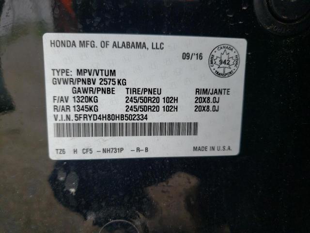 Photo 12 VIN: 5FRYD4H80HB502334 - ACURA MDX ADVANC 