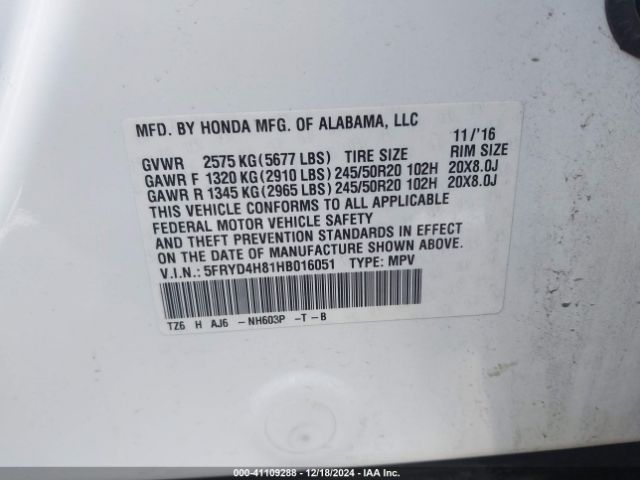 Photo 8 VIN: 5FRYD4H81HB016051 - ACURA MDX 