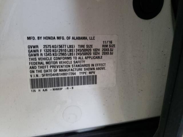 Photo 9 VIN: 5FRYD4H81HB017264 - ACURA MDX 