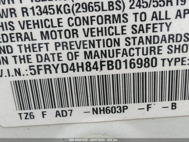 Photo 8 VIN: 5FRYD4H84FB016980 - ACURA MDX 