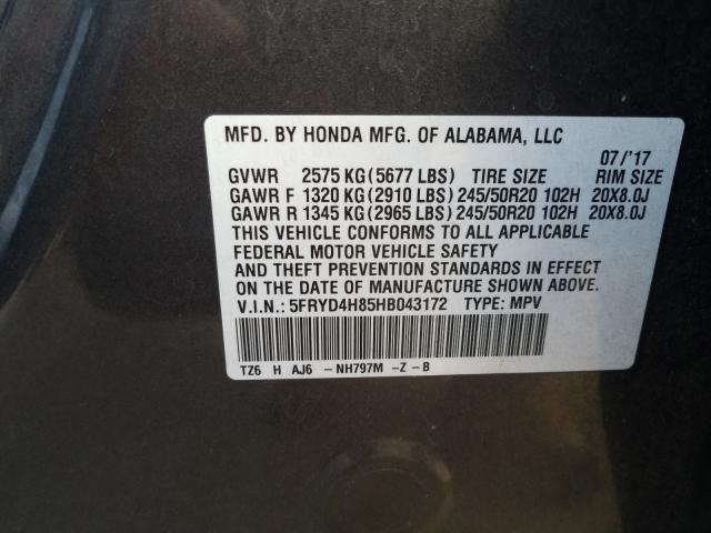 Photo 9 VIN: 5FRYD4H85HB043172 - ACURA MDX ADVANC 