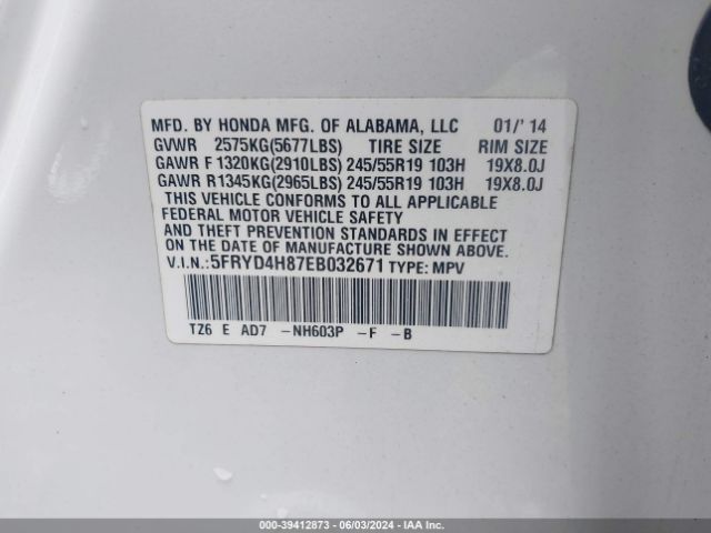 Photo 8 VIN: 5FRYD4H87EB032671 - ACURA MDX 