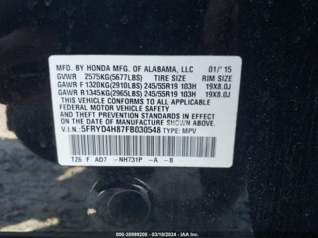 Photo 8 VIN: 5FRYD4H87FB030548 - ACURA MDX 