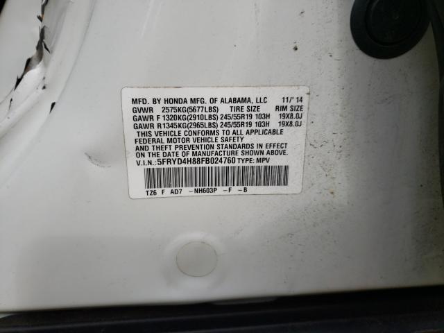 Photo 9 VIN: 5FRYD4H88FB024760 - ACURA MDX 