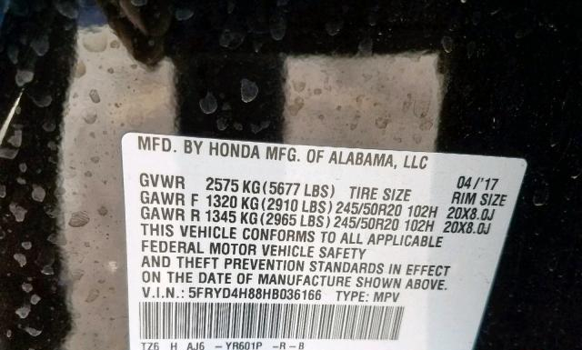 Photo 9 VIN: 5FRYD4H88HB036166 - ACURA MDX 