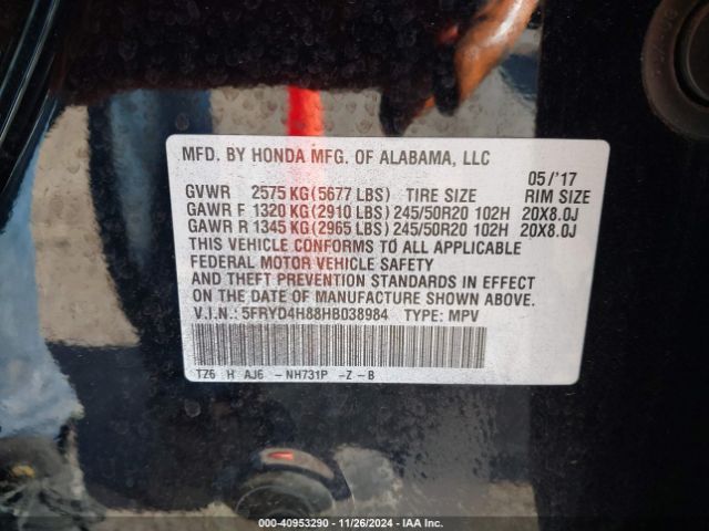 Photo 8 VIN: 5FRYD4H88HB038984 - ACURA MDX 