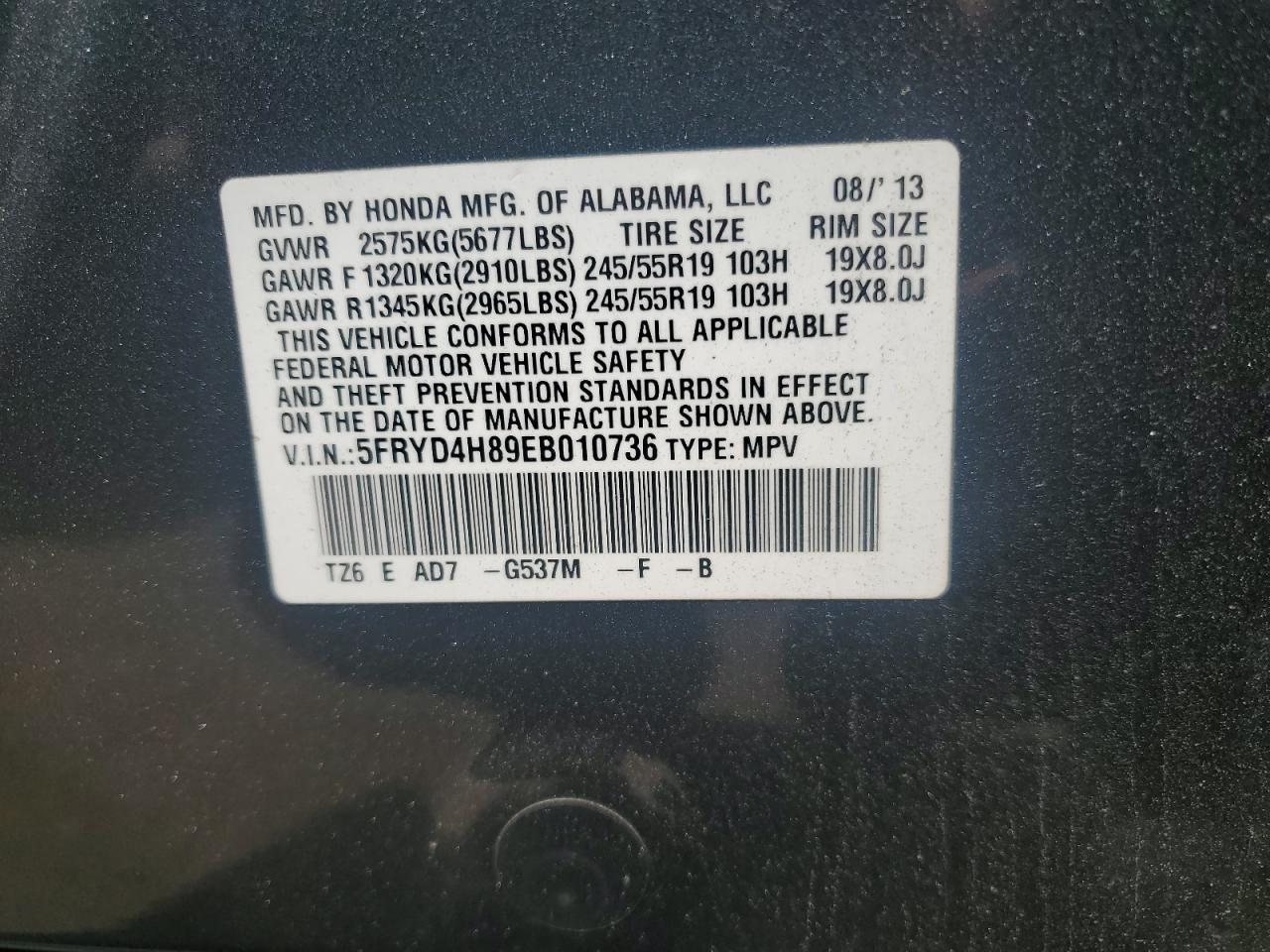 Photo 11 VIN: 5FRYD4H89EB010736 - ACURA MDX 