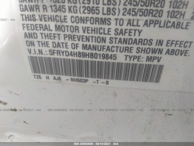 Photo 8 VIN: 5FRYD4H89HB019845 - ACURA MDX 