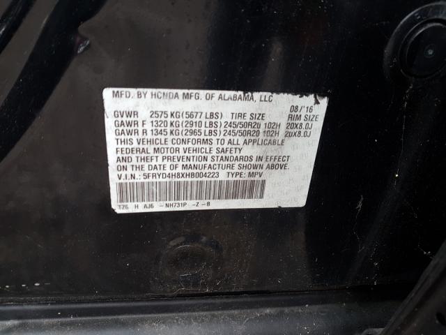 Photo 9 VIN: 5FRYD4H8XHB004223 - ACURA MDX ADVANC 