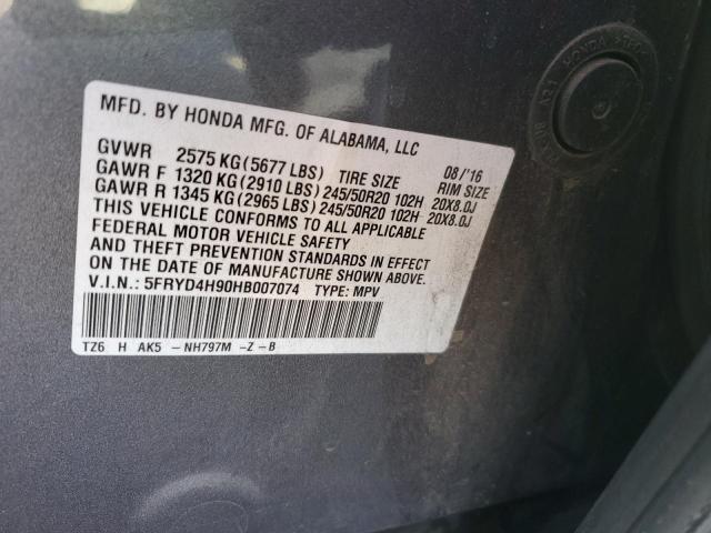 Photo 11 VIN: 5FRYD4H90HB007074 - ACURA MDX 