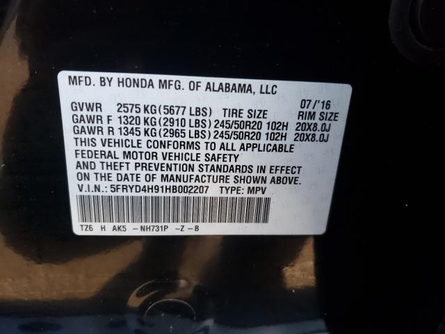 Photo 9 VIN: 5FRYD4H91HB002207 - ACURA MDX 