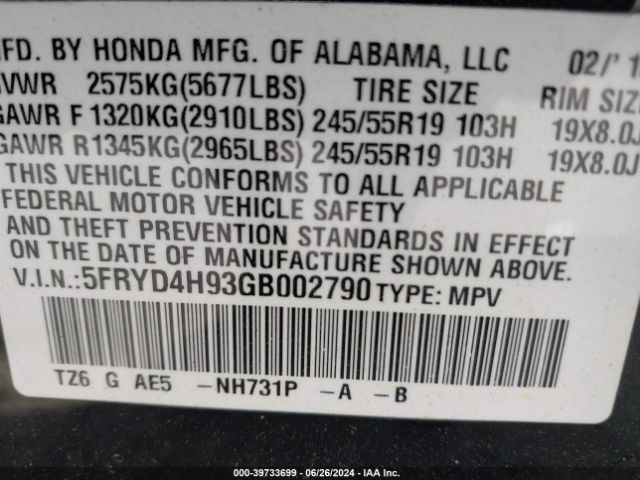 Photo 8 VIN: 5FRYD4H93GB002790 - ACURA MDX 