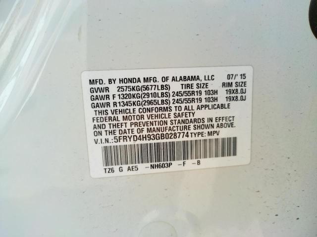 Photo 9 VIN: 5FRYD4H93GB028774 - ACURA MDX ADVANC 