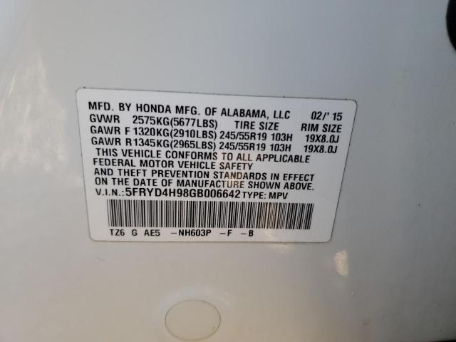 Photo 12 VIN: 5FRYD4H98GB006642 - ACURA MDX ADVANC 