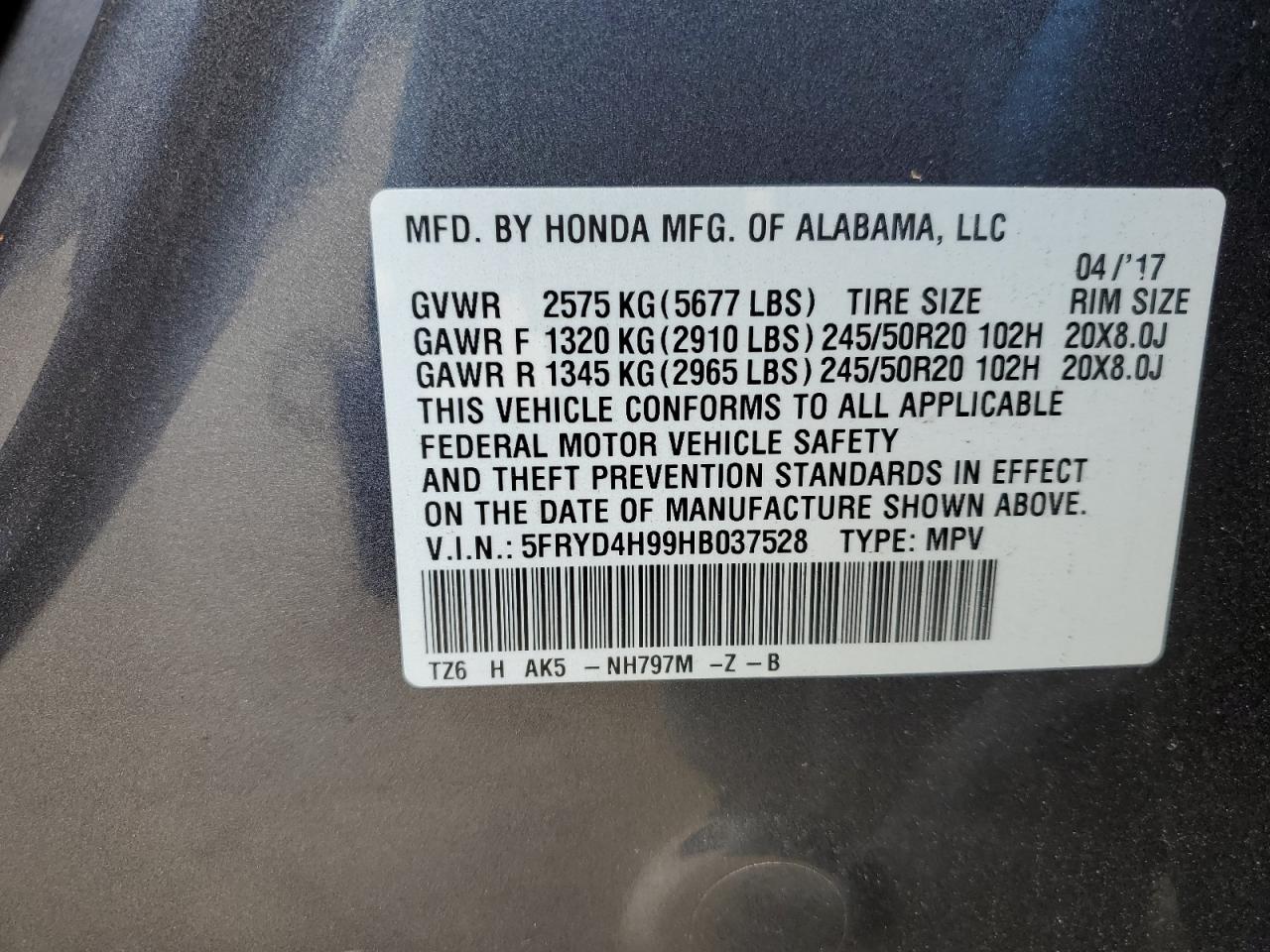 Photo 12 VIN: 5FRYD4H99HB037528 - ACURA MDX 