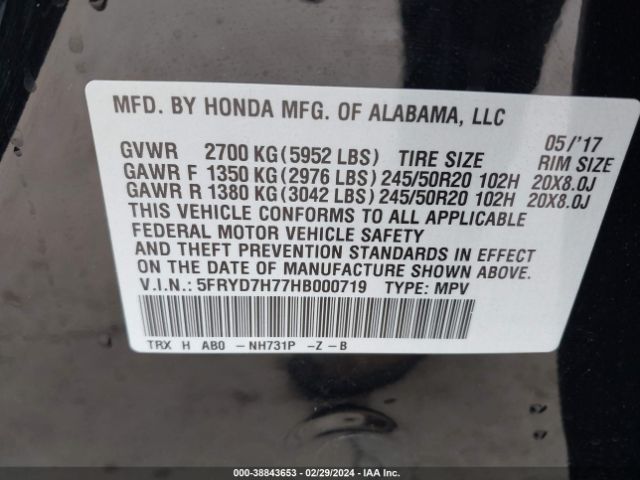 Photo 8 VIN: 5FRYD7H77HB000719 - ACURA MDX SPORT HYBRID 