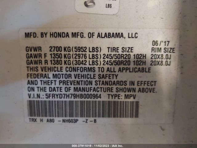 Photo 8 VIN: 5FRYD7H79HB000964 - ACURA MDX 