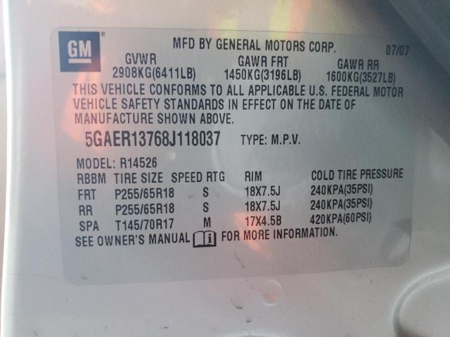 Photo 12 VIN: 5GAER13768J118037 - BUICK ENCLAVE 