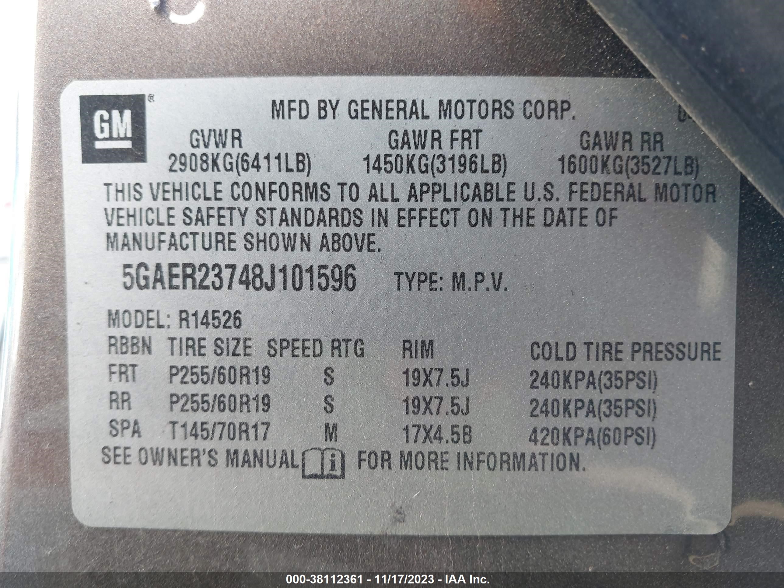 Photo 8 VIN: 5GAER23748J101596 - BUICK ENCLAVE 