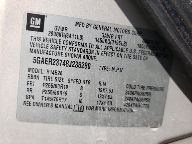 Photo 12 VIN: 5GAER23748J238280 - BUICK ENCLAVE CX 