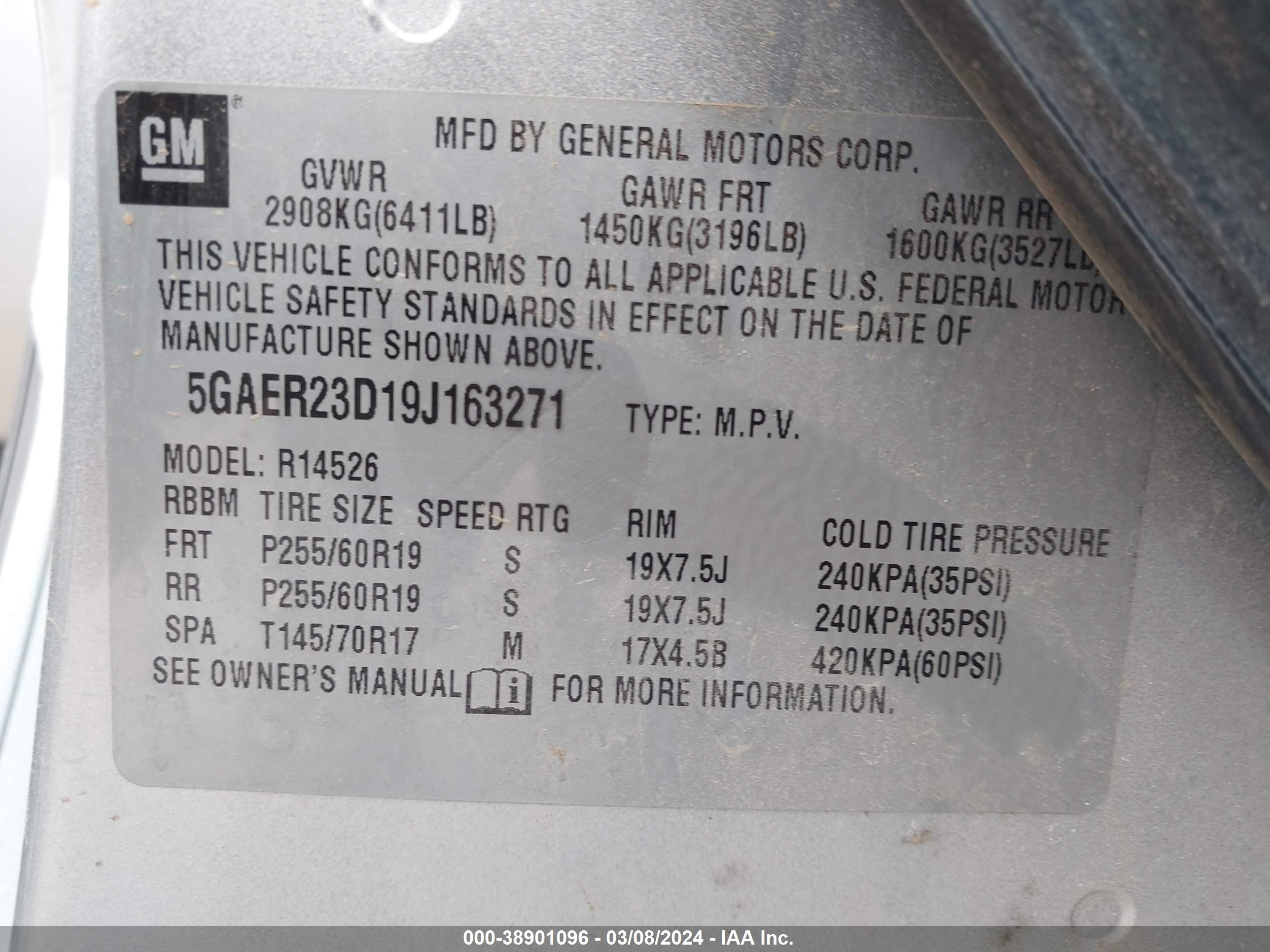 Photo 8 VIN: 5GAER23D19J163271 - BUICK ENCLAVE 