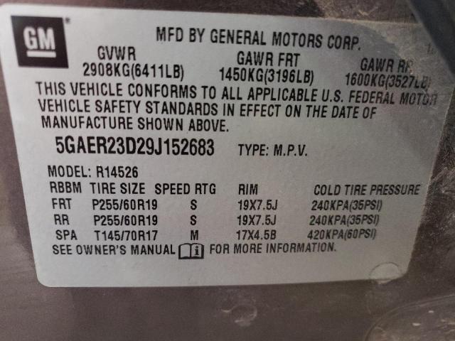 Photo 12 VIN: 5GAER23D29J152683 - BUICK ENCLAVE CX 