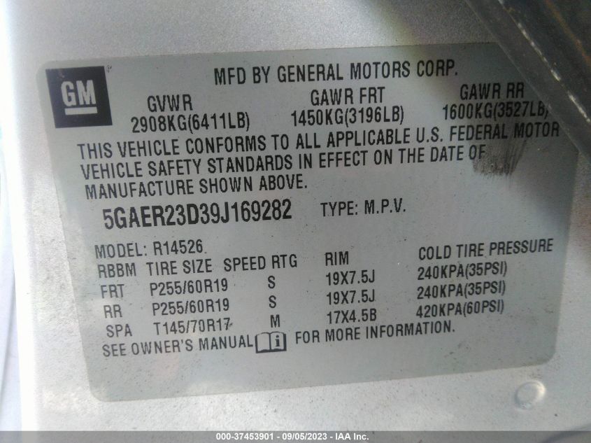 Photo 8 VIN: 5GAER23D39J169282 - BUICK ENCLAVE 